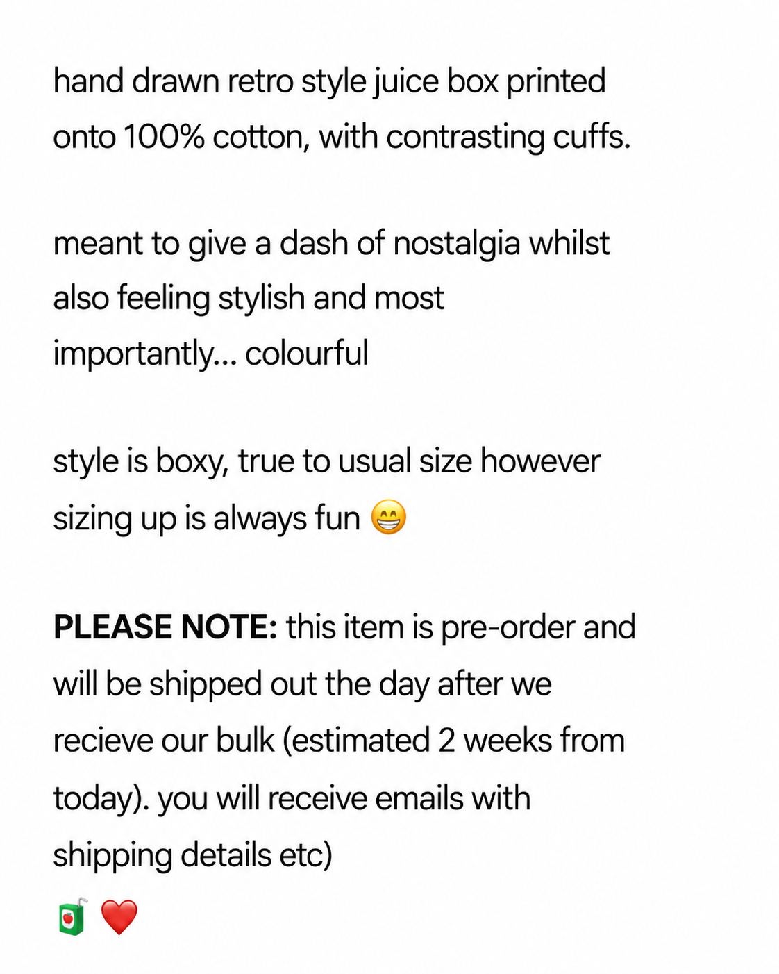 juice box tee PRE ORDER